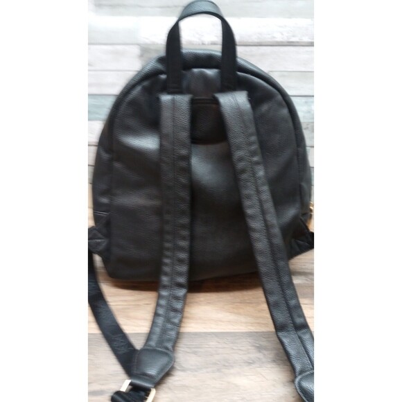 Betsey Johnson Faux Fur Black Backpack Large Logo Vegan Leather 12x11 - Picture 4 of 11